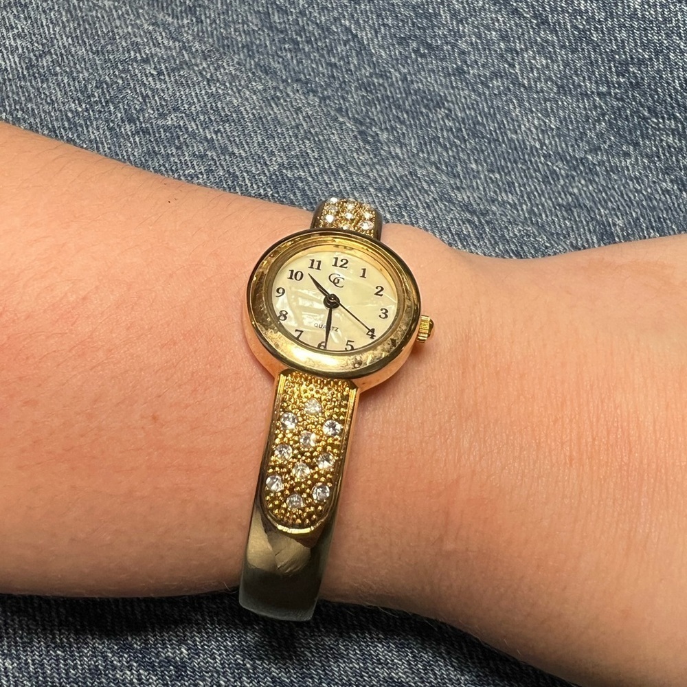 Gold Coast Gold & Rhinestone Watch - Picture 4 of 13